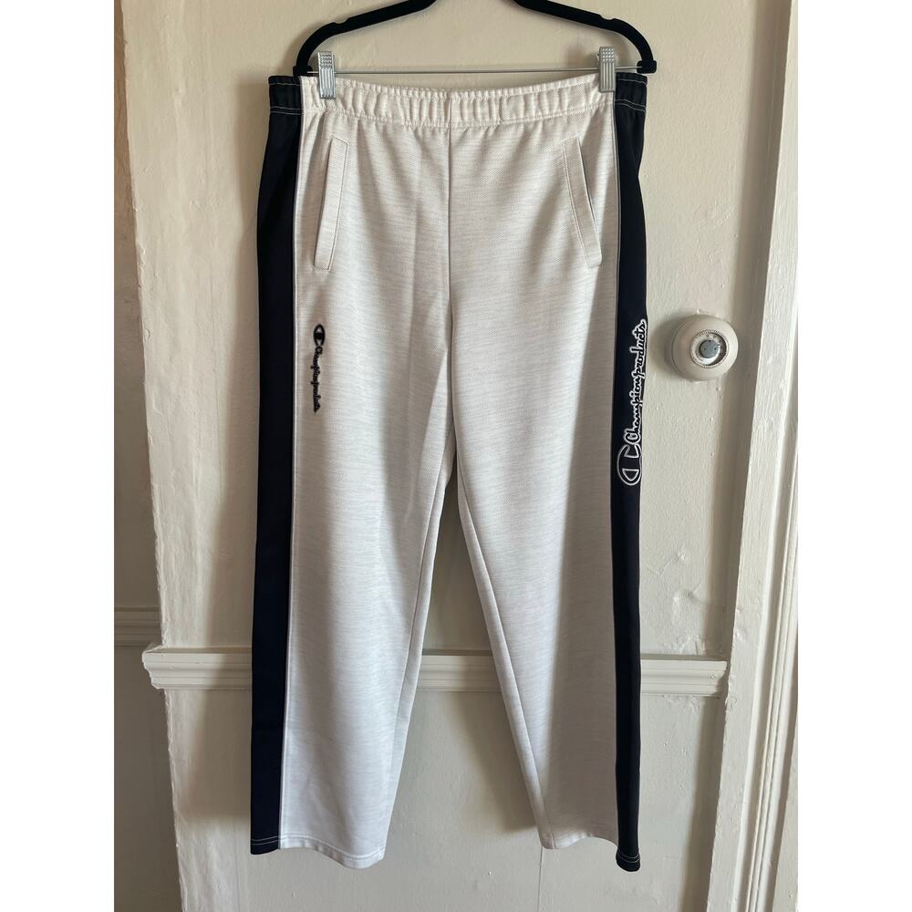 Vintage Champion Joggers Gray Black Size L w/ drawstring